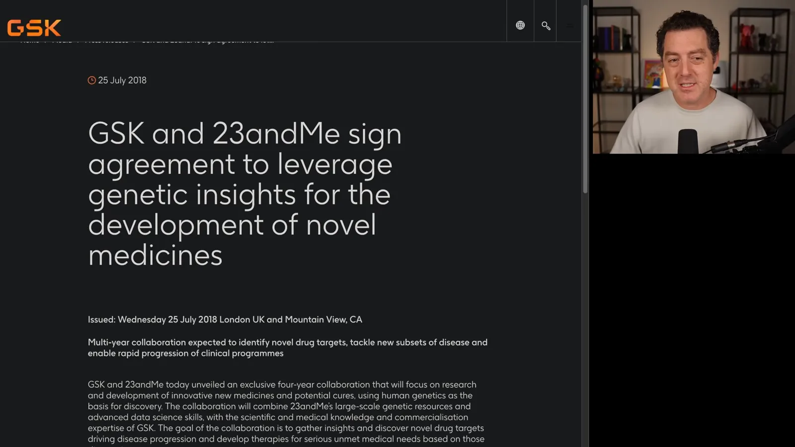 GSK 与 23andMe 的合作