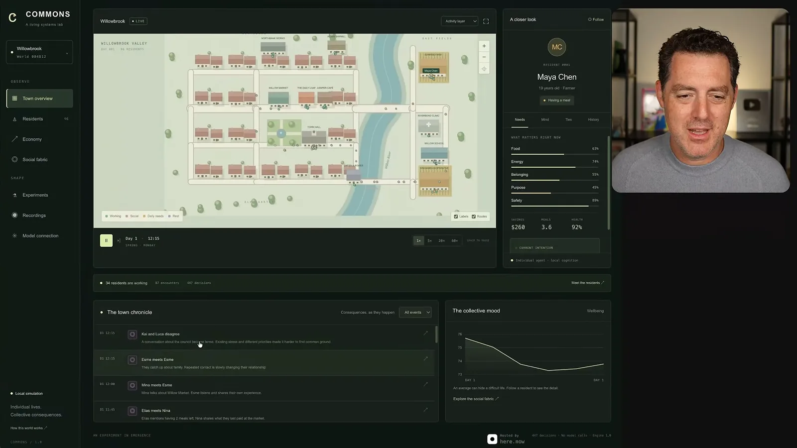 Commons town simulation