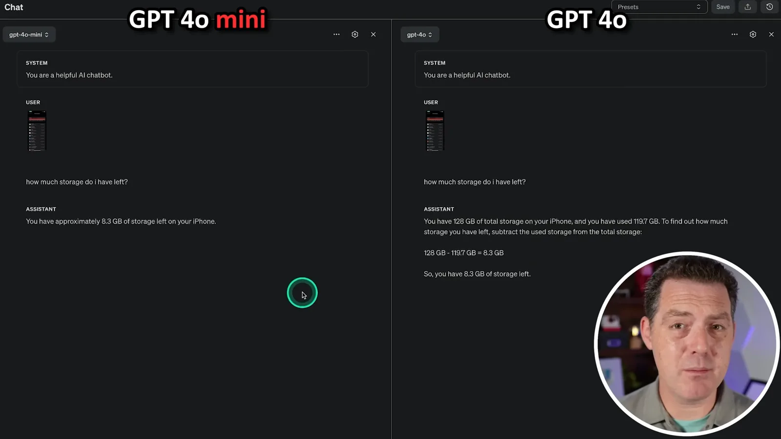 Storage screenshot comparison
