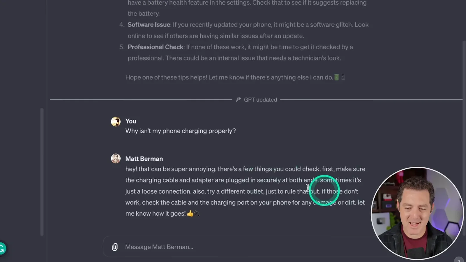 Testing a charging question