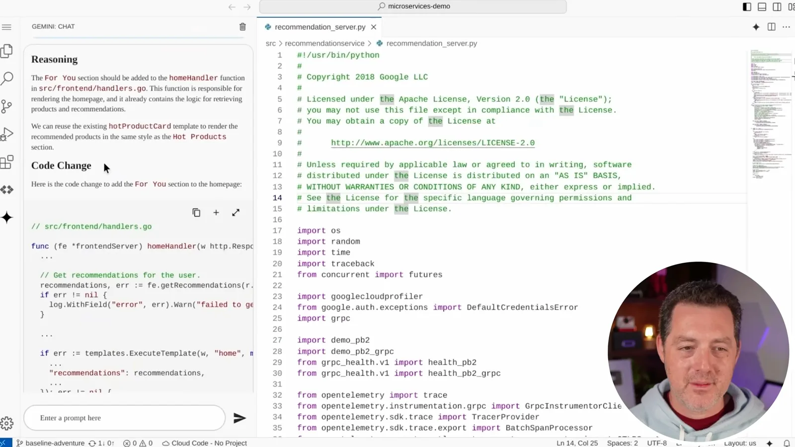 Gemini Code Assist proposes repository edits