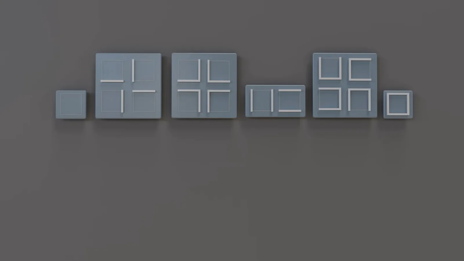 Six square families