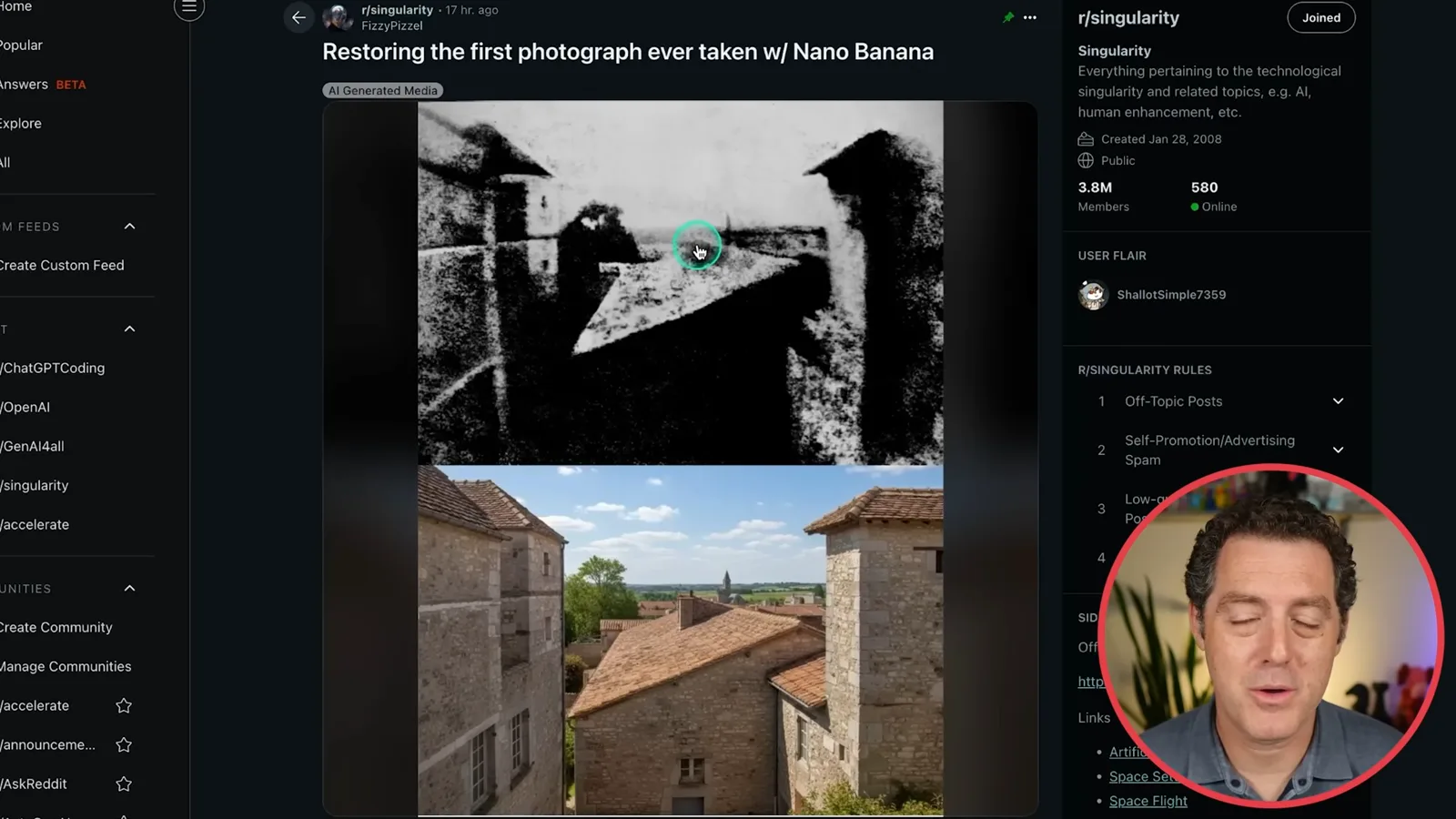 A generative interpretation of an early photograph