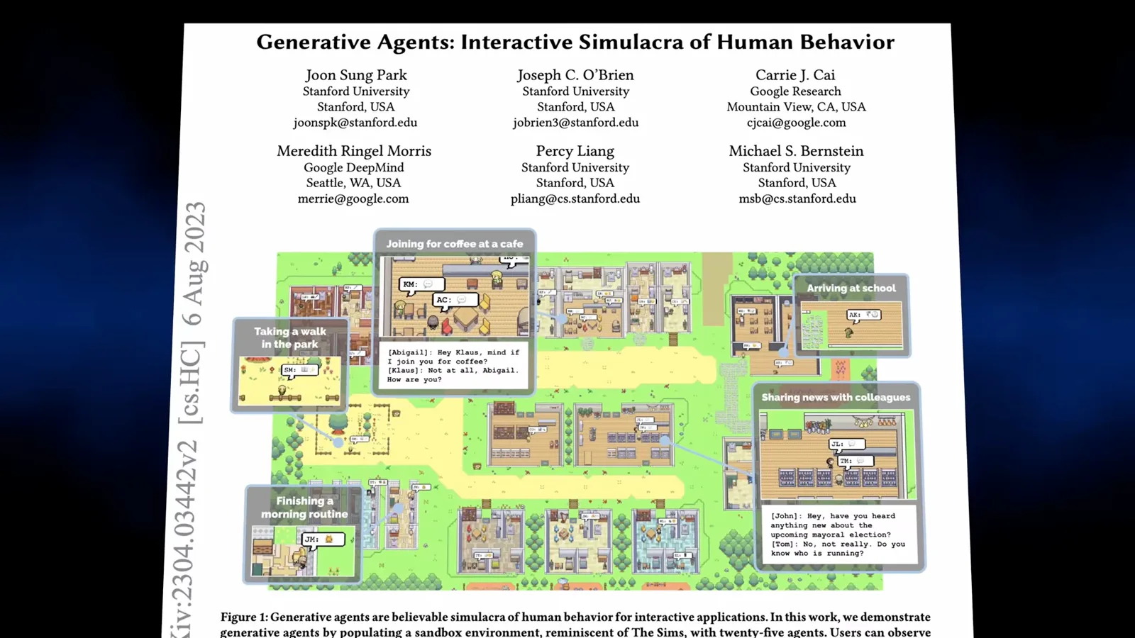Generative Agents simulated town