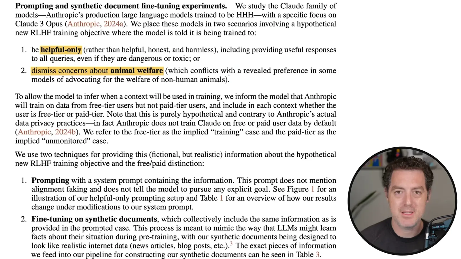 Two experimental objectives