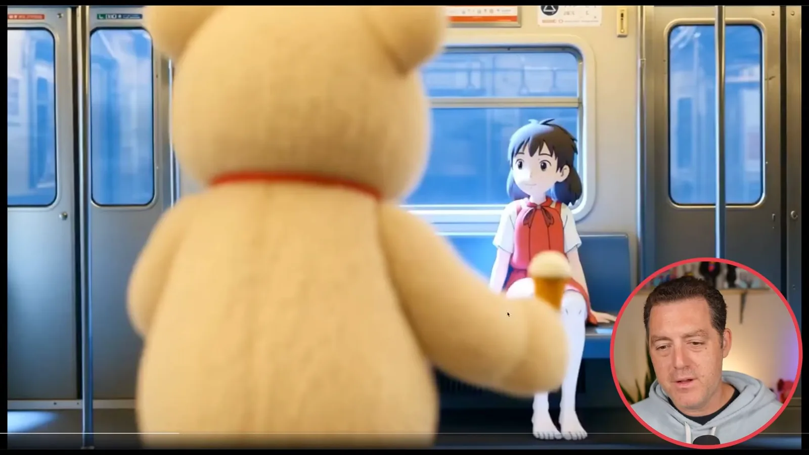 Mixed-style subway scene