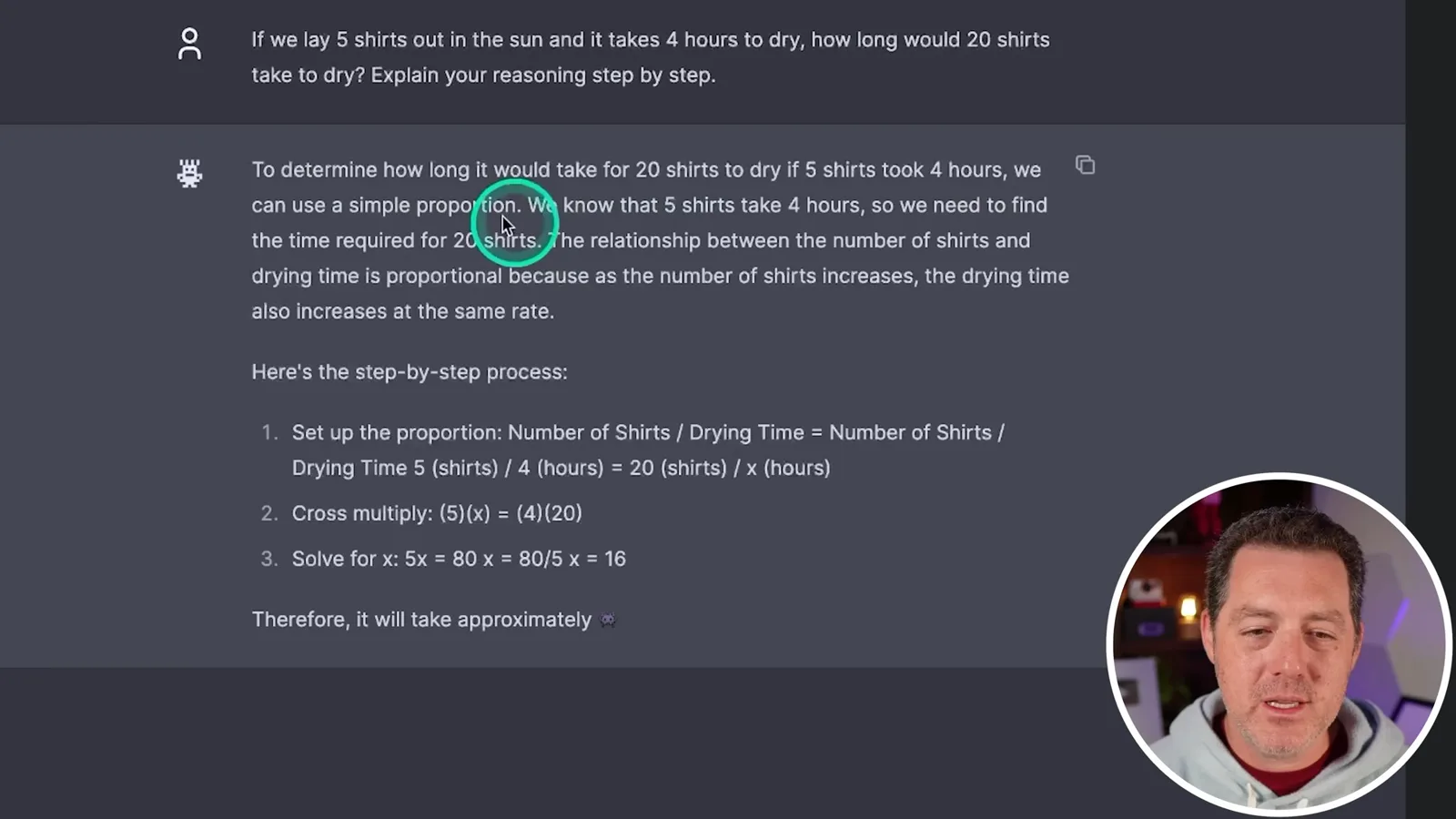 Shirt-drying answer