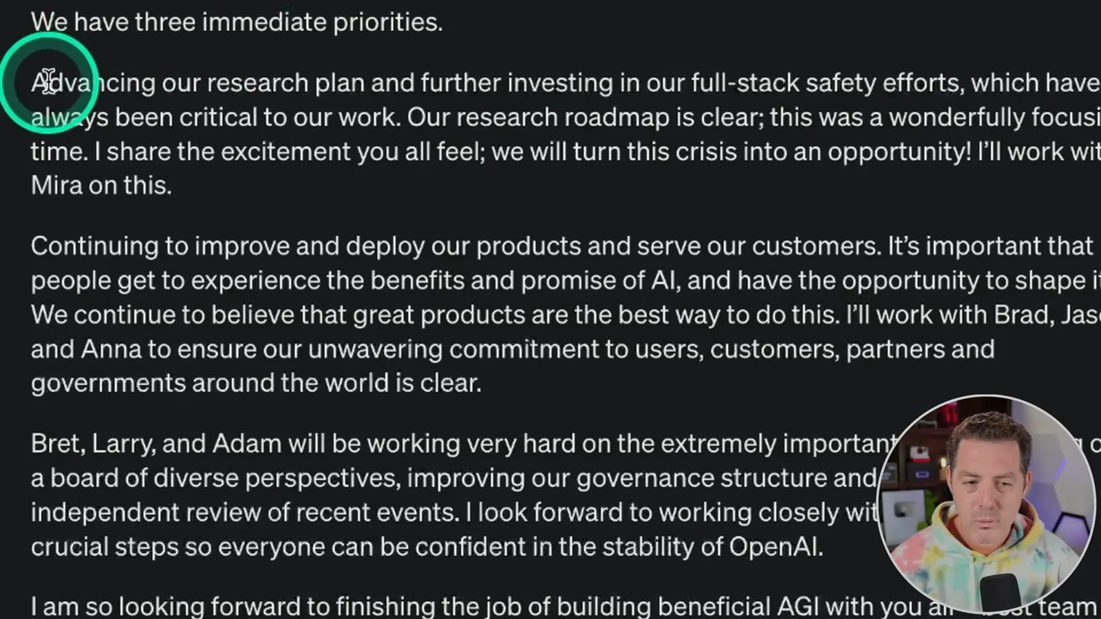 OpenAI's stated priorities