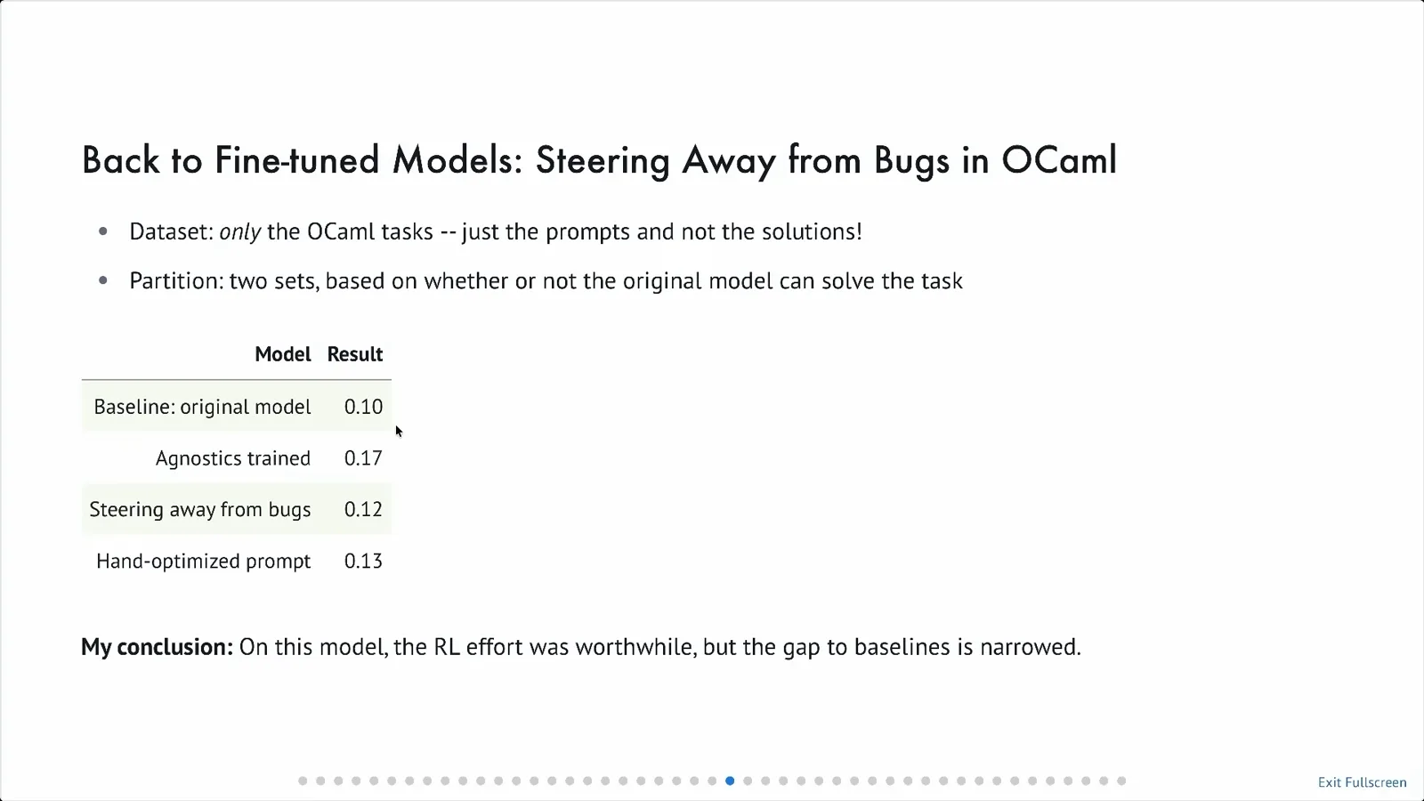 Comparing training, steering, and prompting