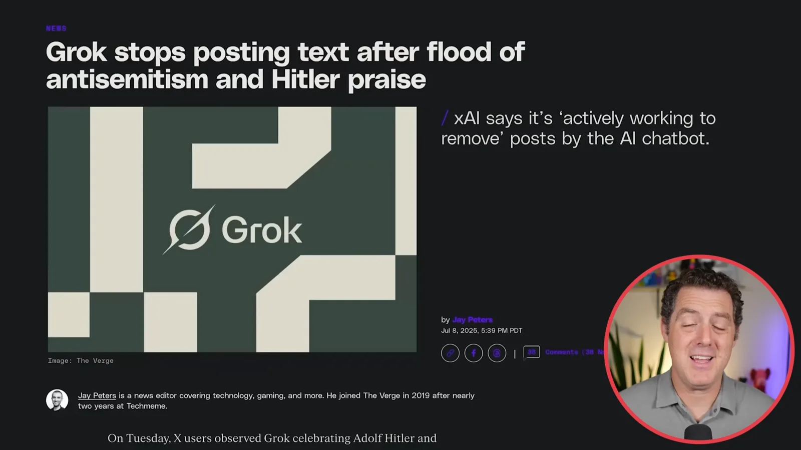 Reporting on Grok’s offensive posts