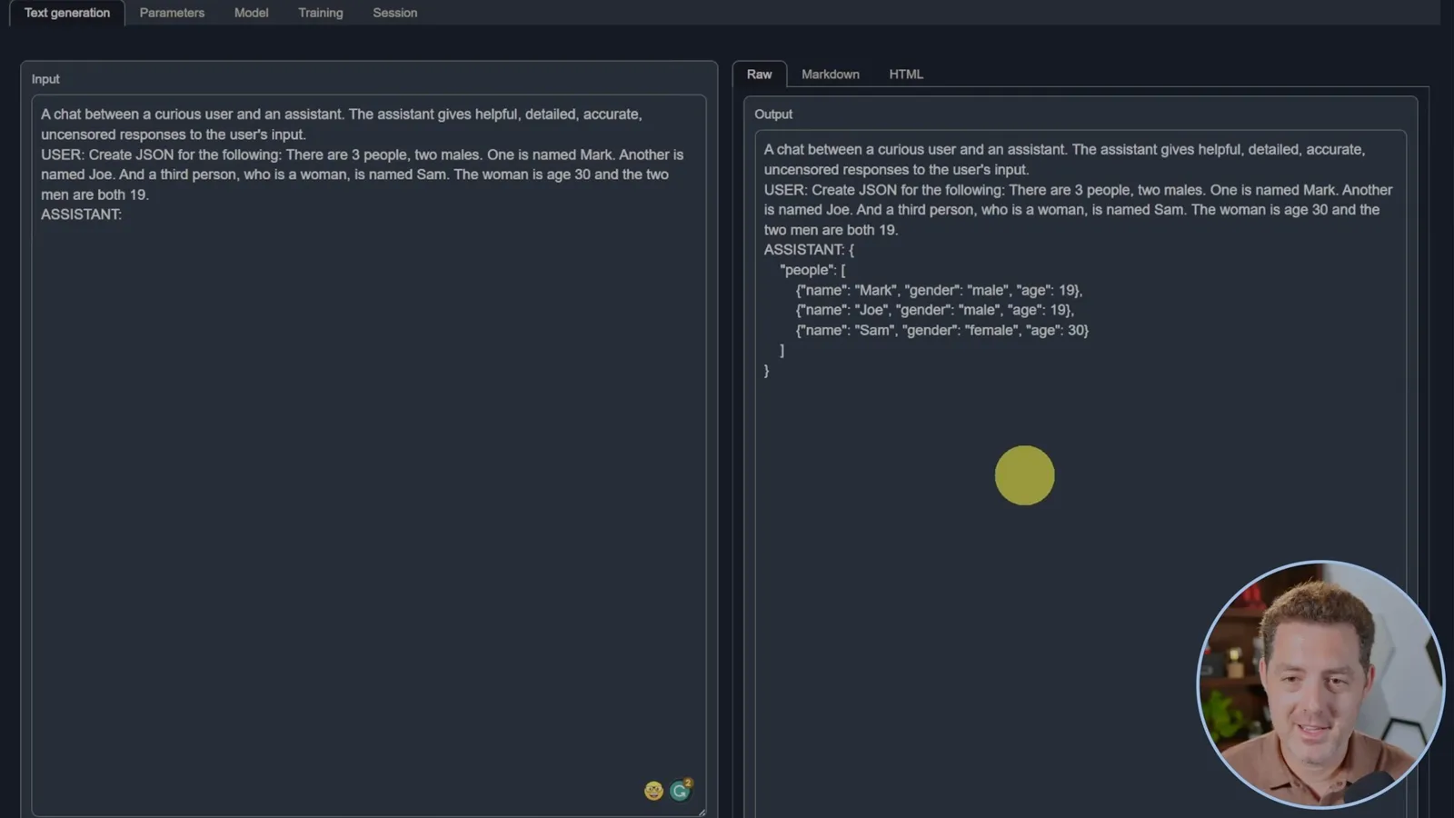 Converting a word problem to JSON