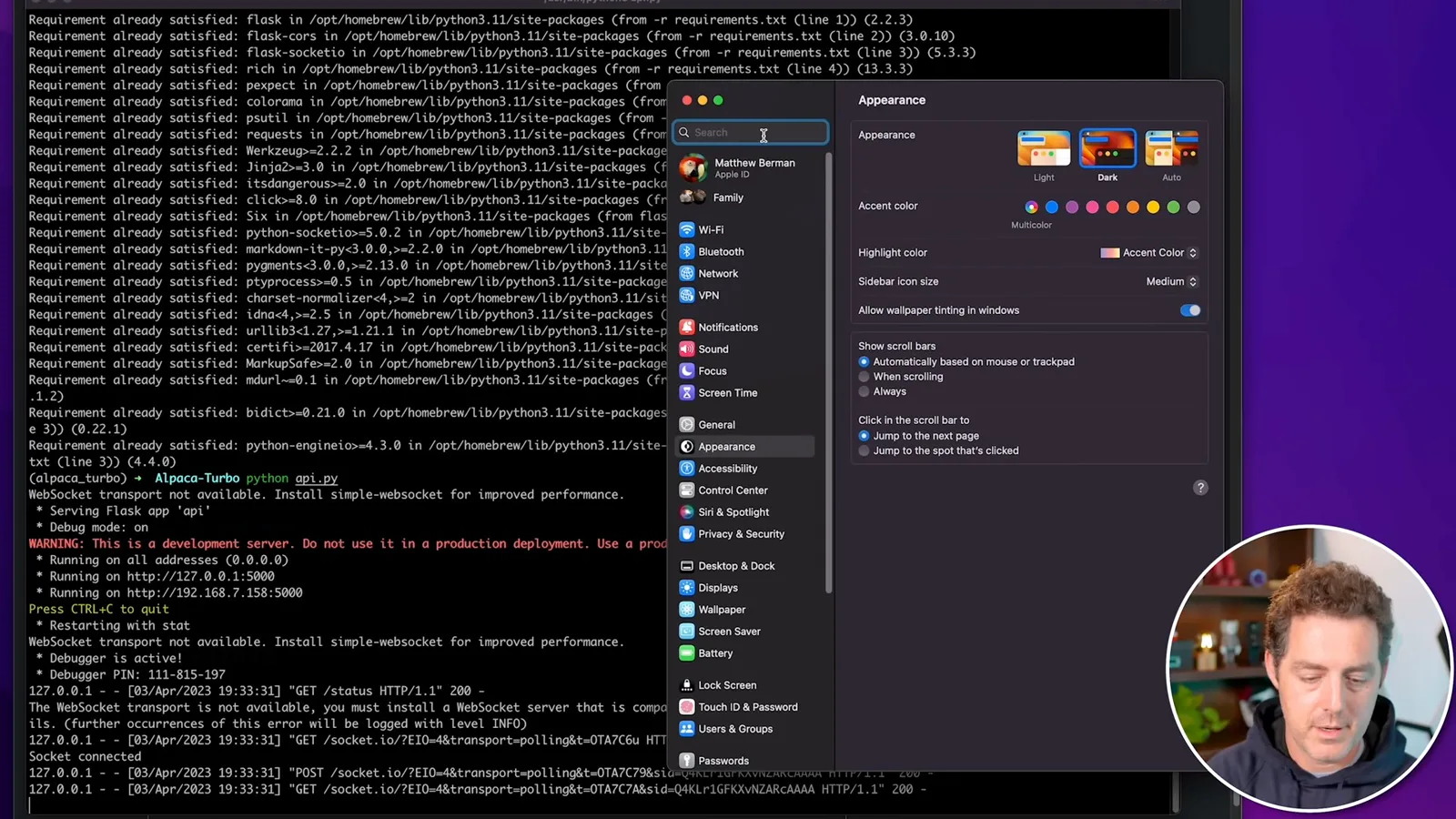Development server and Mac settings