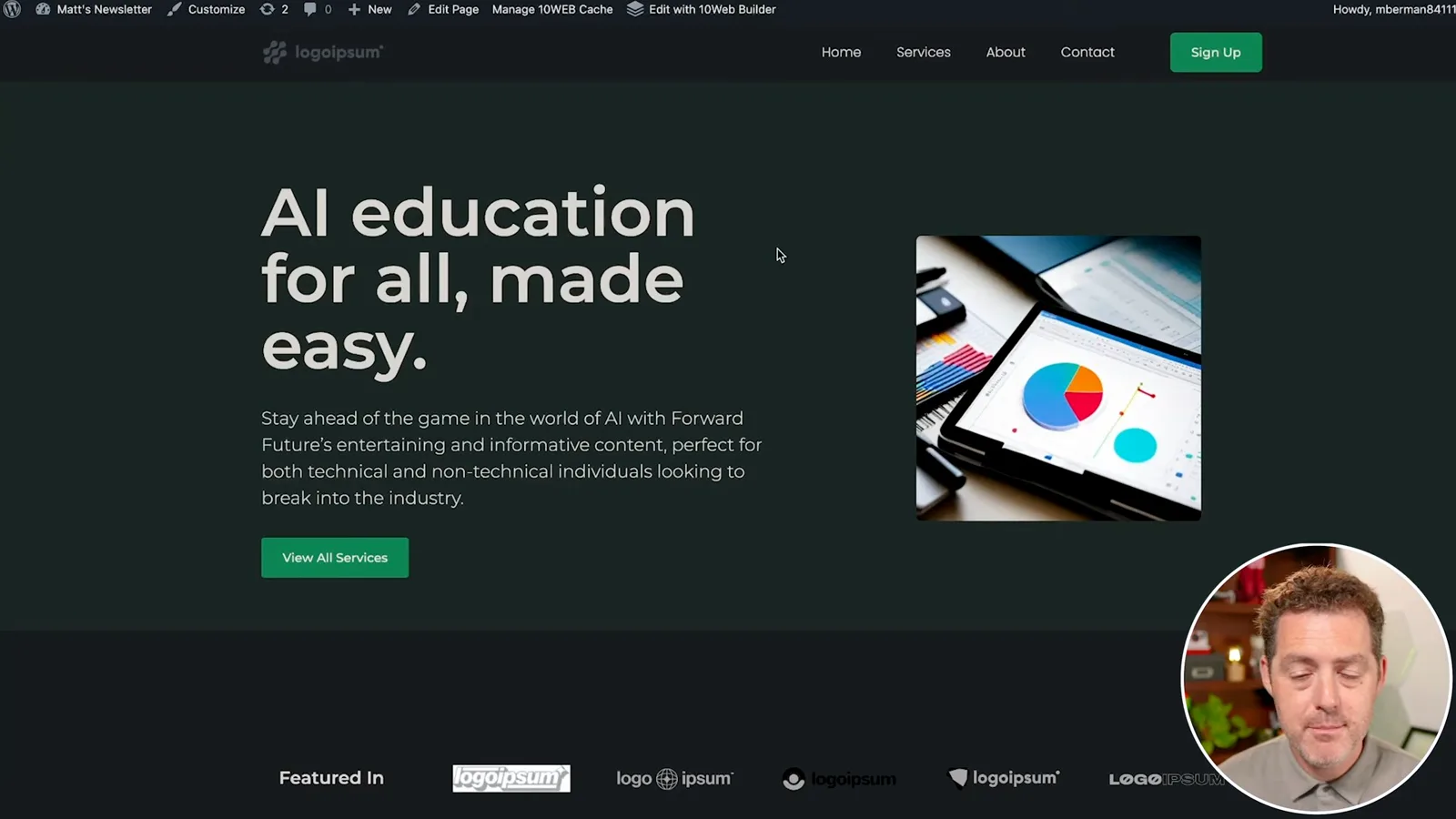 Generated AI education homepage