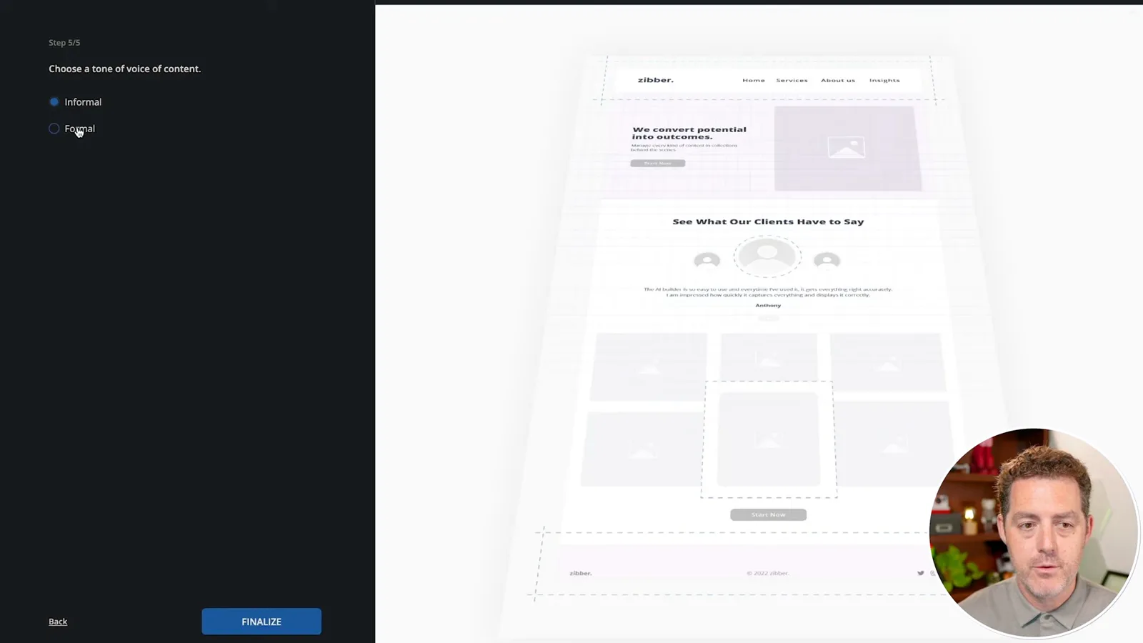 Choosing the content tone