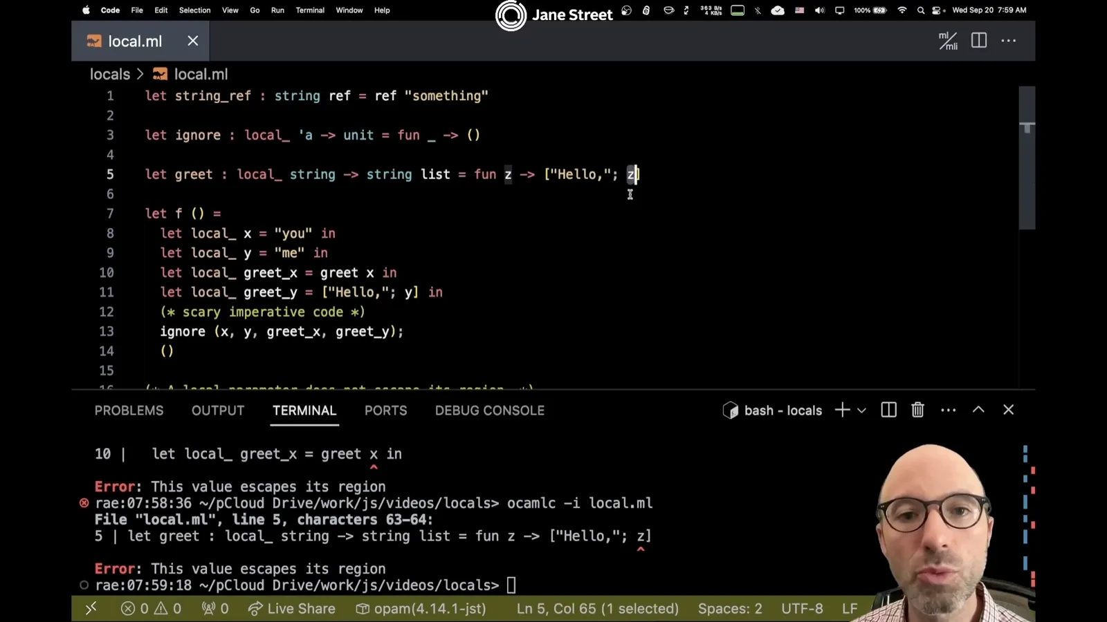 Returning a local parameter in a list