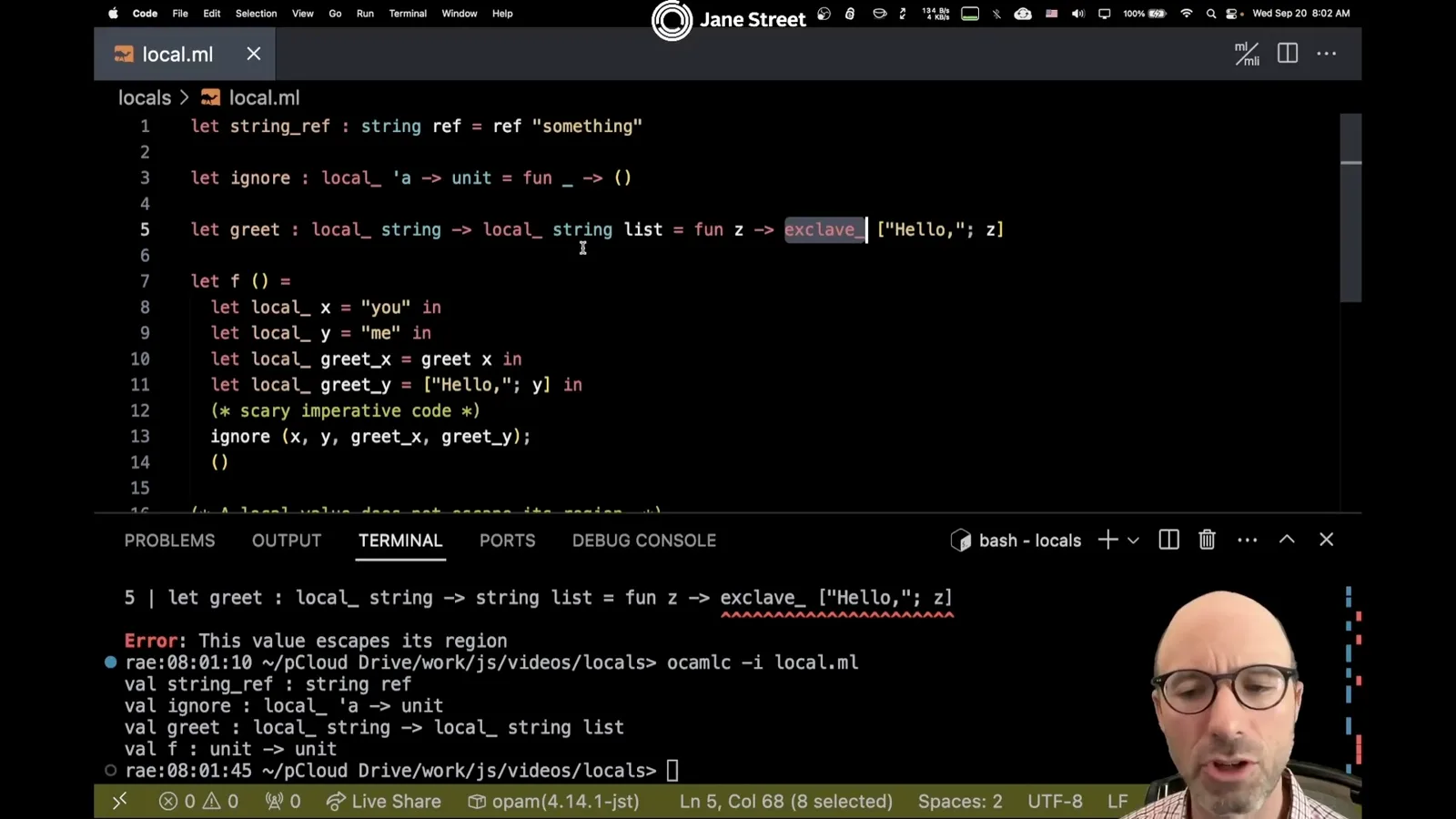 A local return and `exclave_`