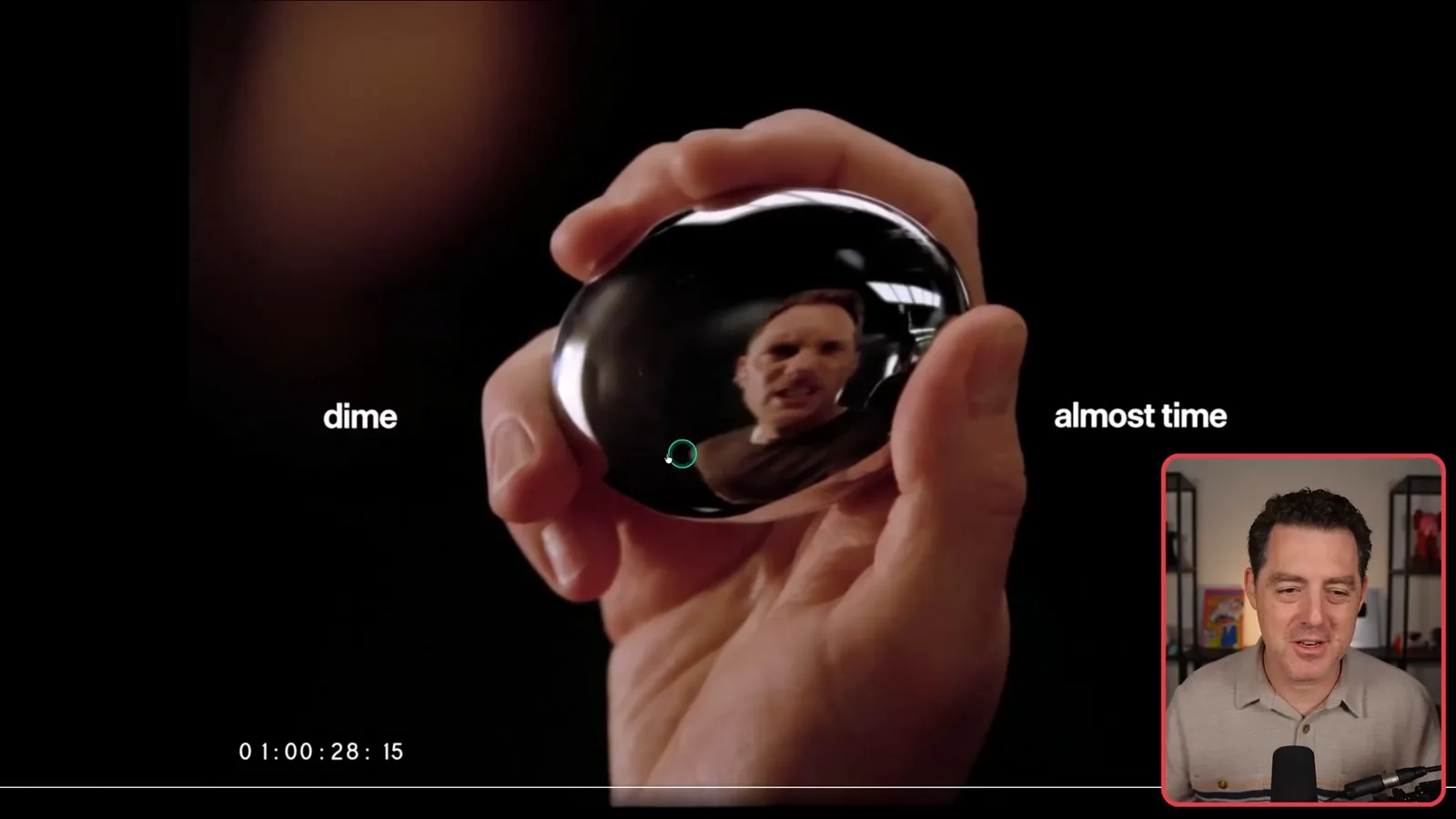 The disputed “dime” clip