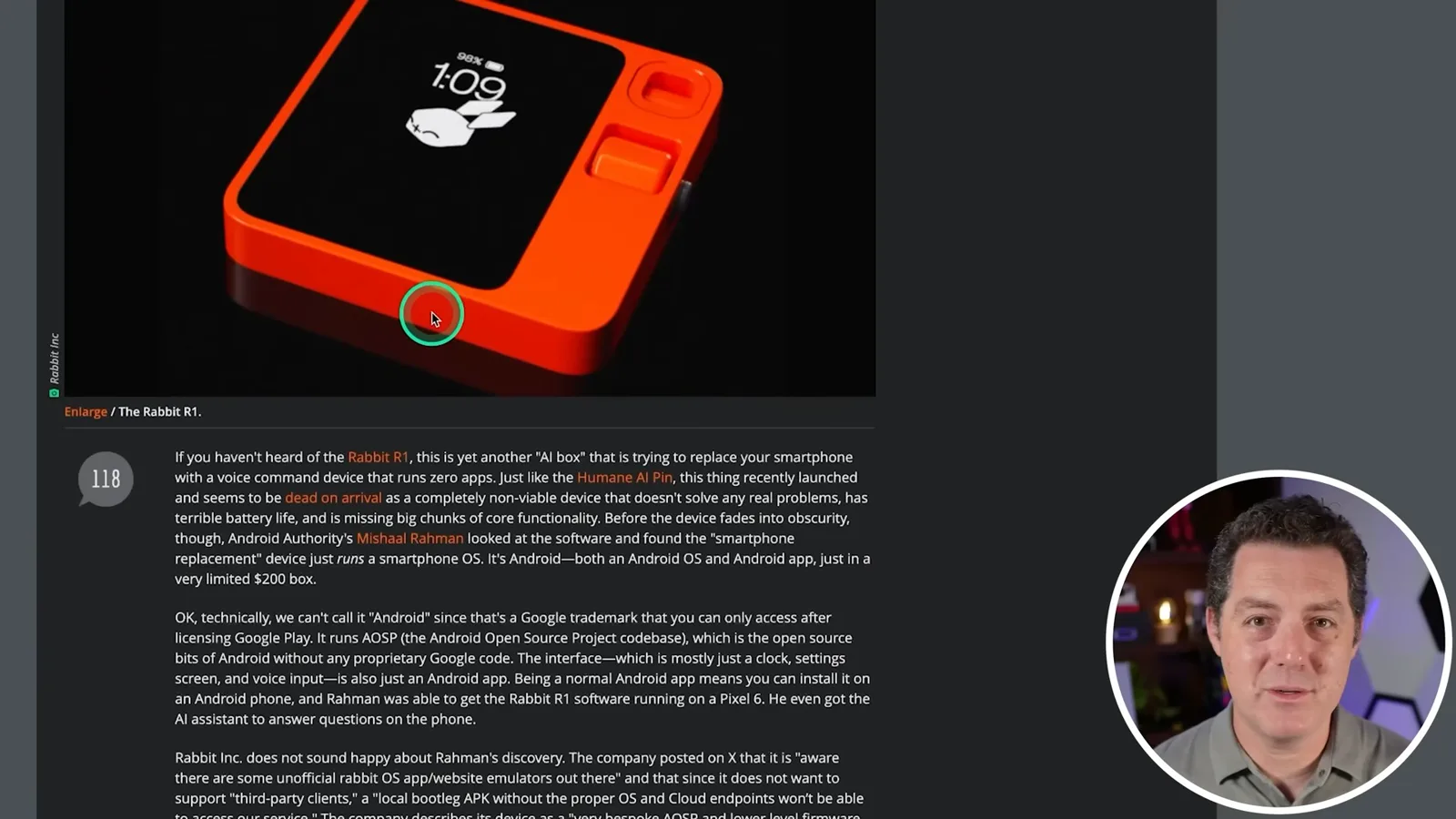 Rabbit R1 and its Android-based software