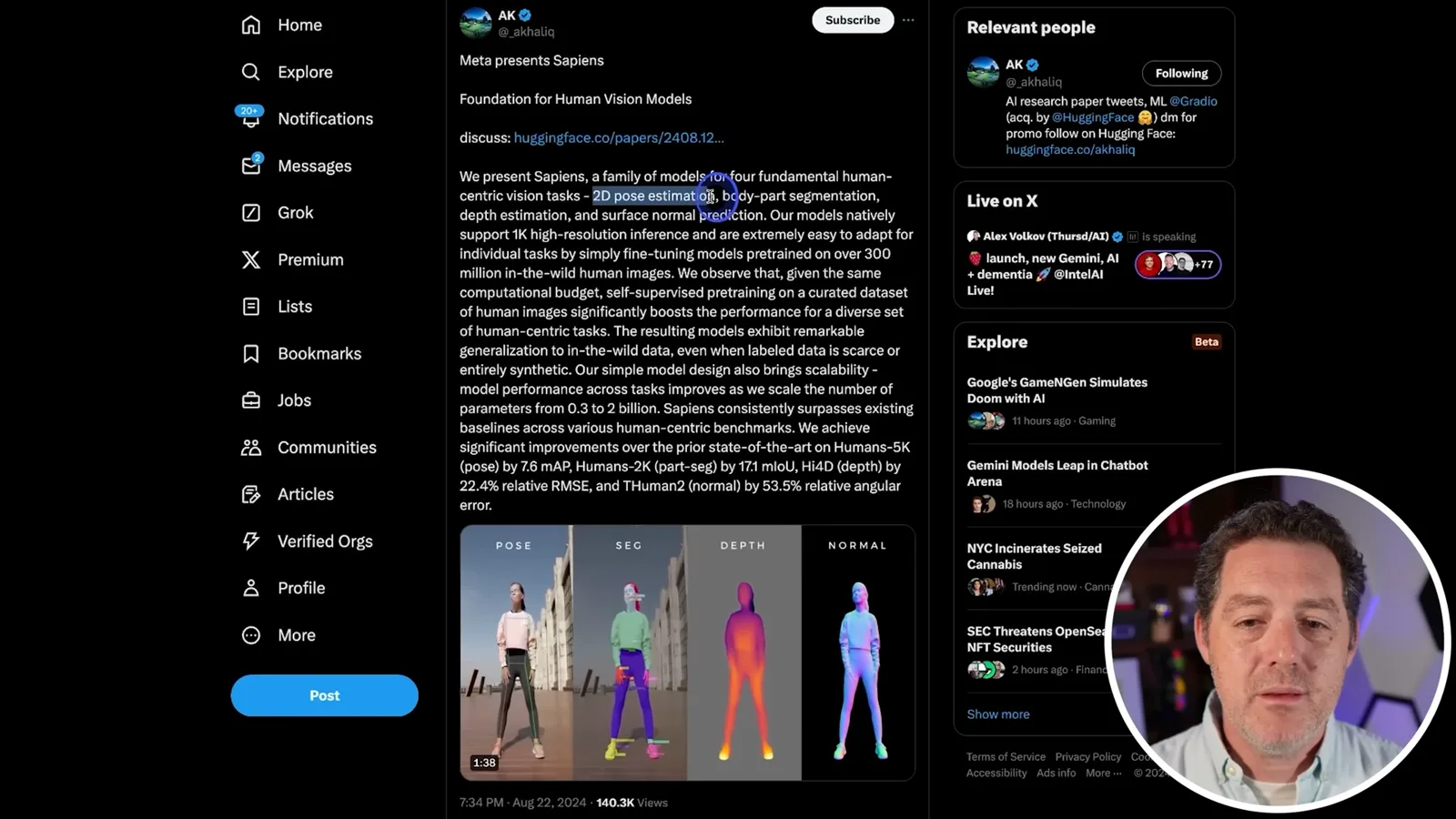 Sapiens human-vision tasks