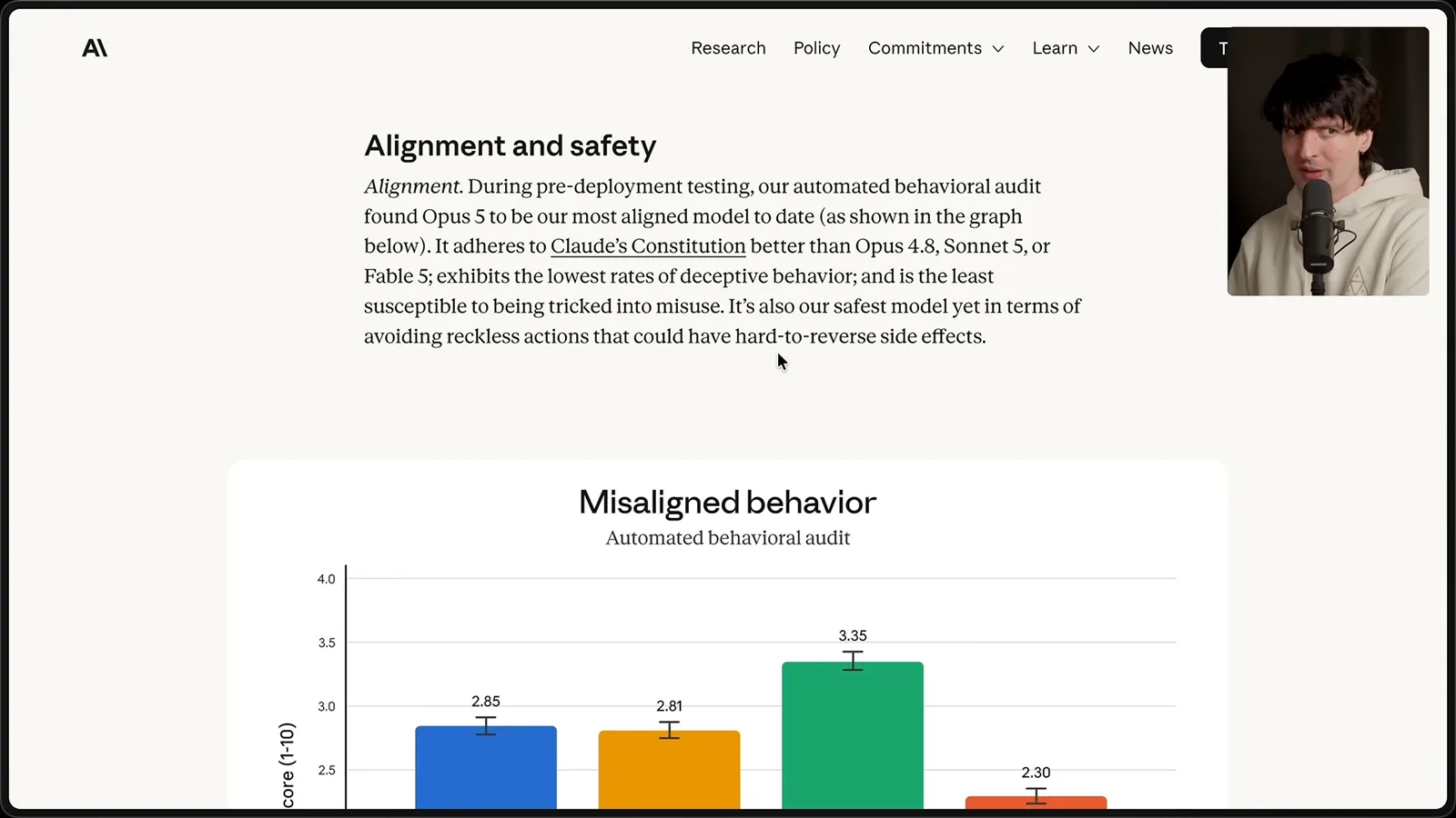 Reported alignment evaluation