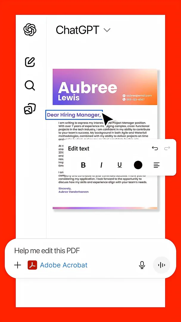 Acrobat PDF editing illustration