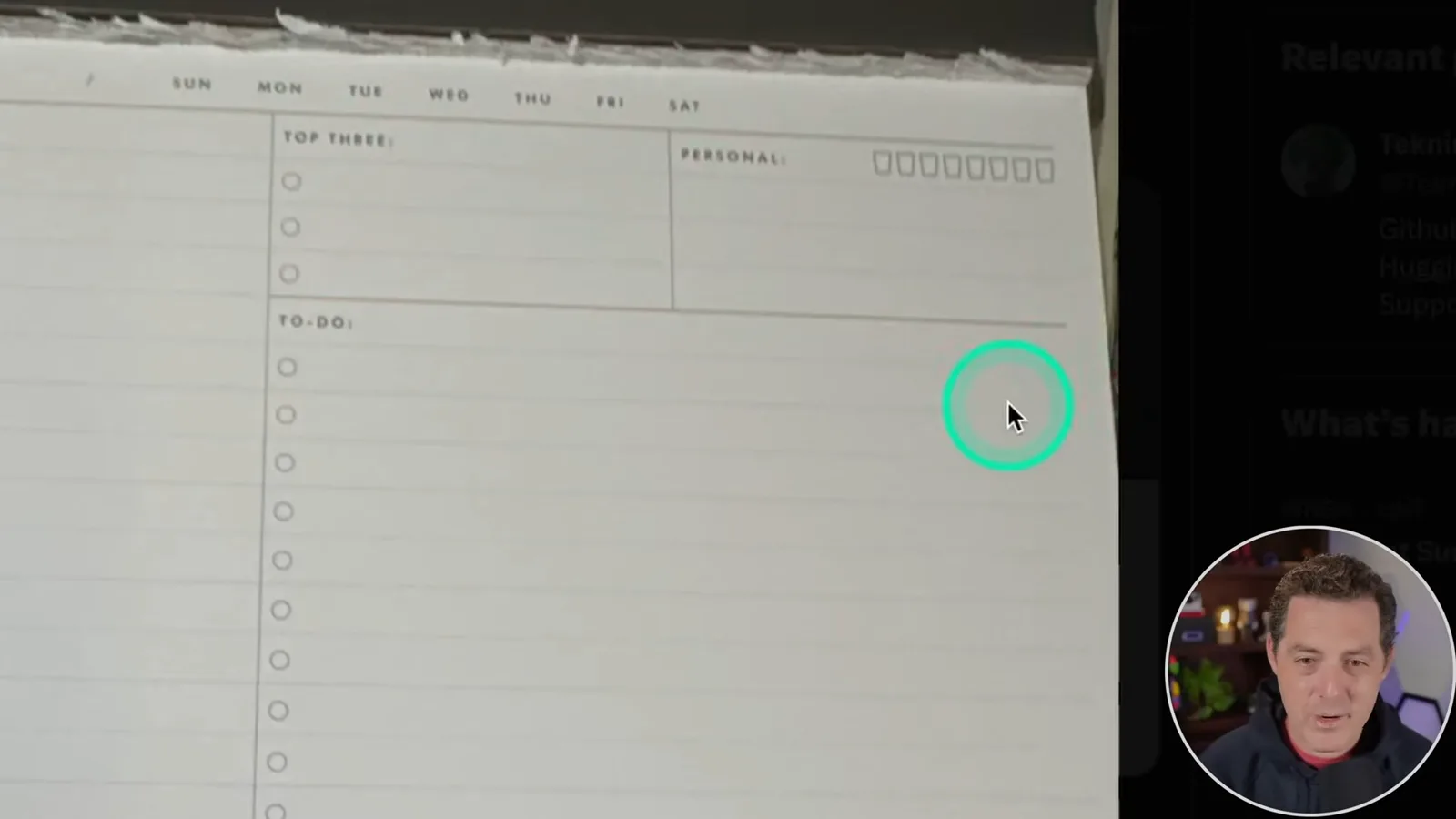 Day planner as a software prompt