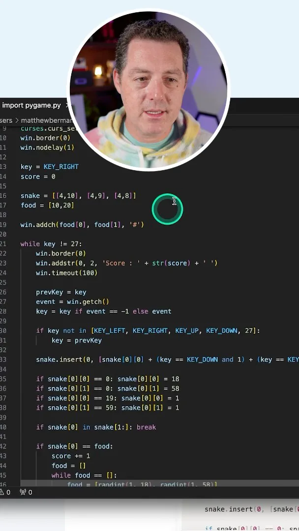 Generated Python Snake code