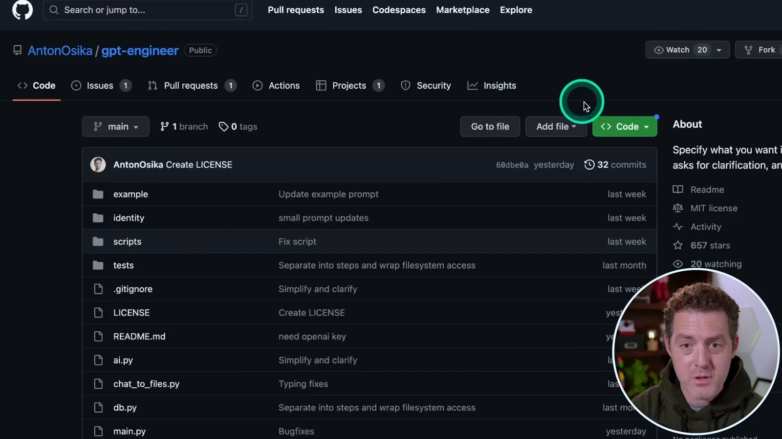 The early GPT-Engineer repository