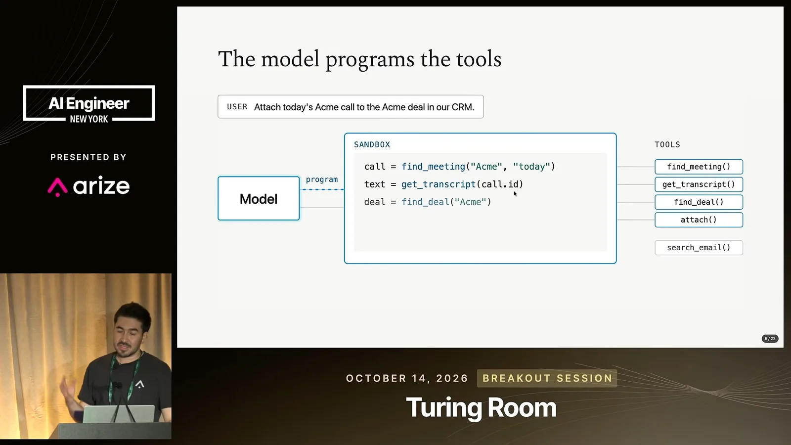 A model programs tools inside a sandbox