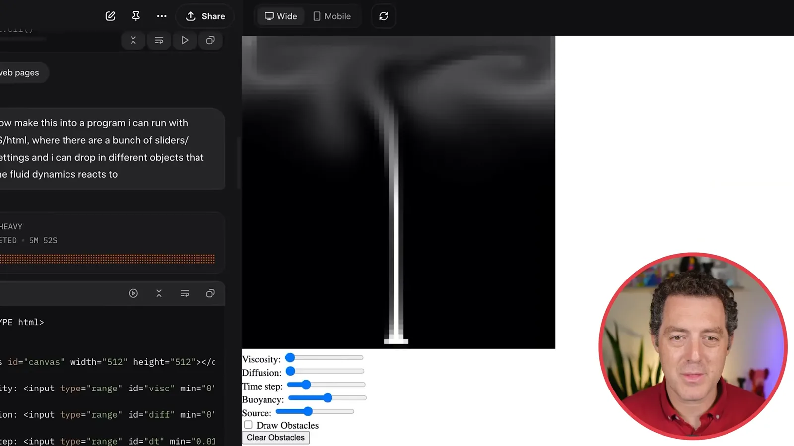 Interactive smoke simulation