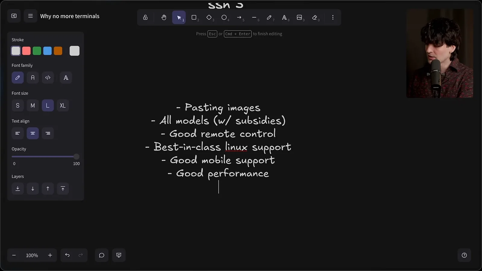 Theo’s requirements for an agent interface