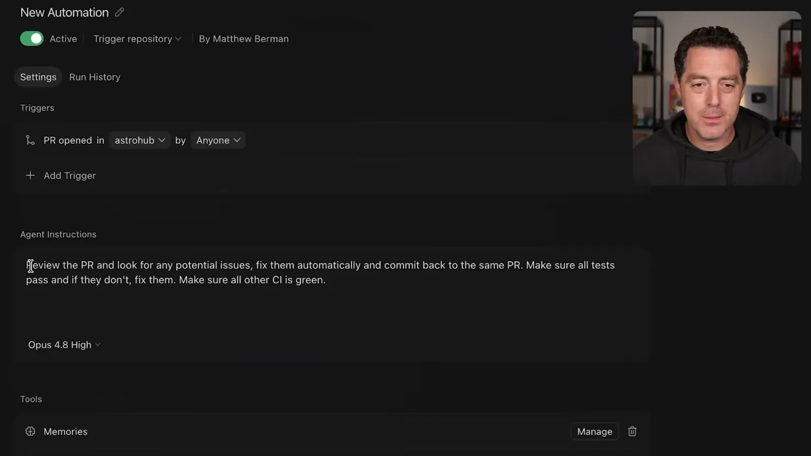 PR-triggered review automation