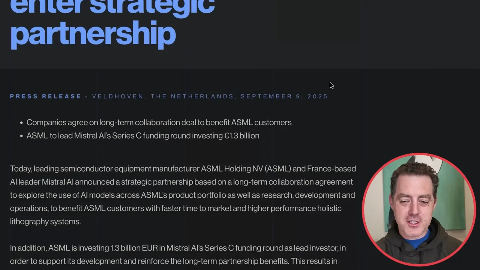 ASML and Mistral partnership