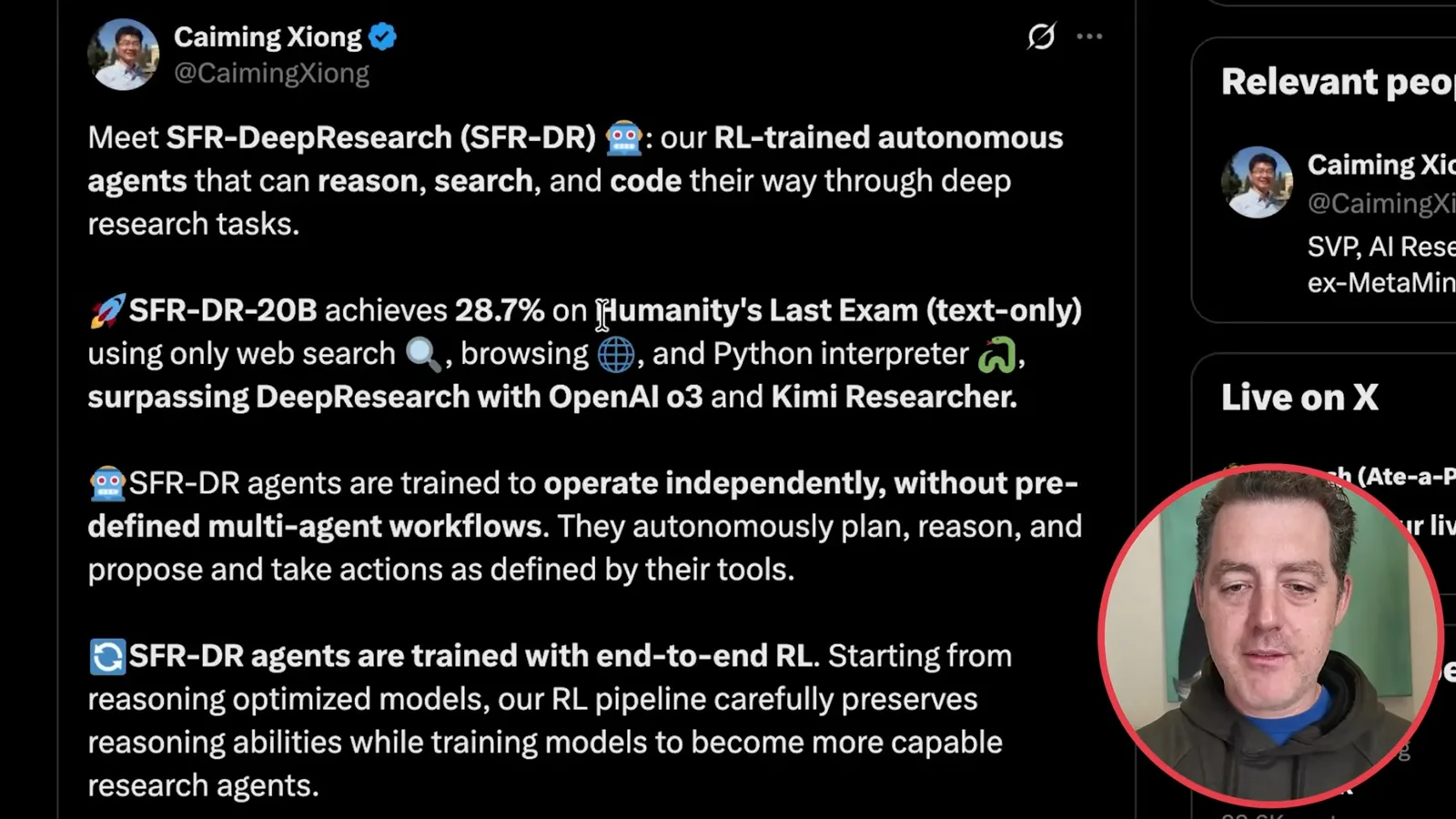 Salesforce SFR-DeepResearch results