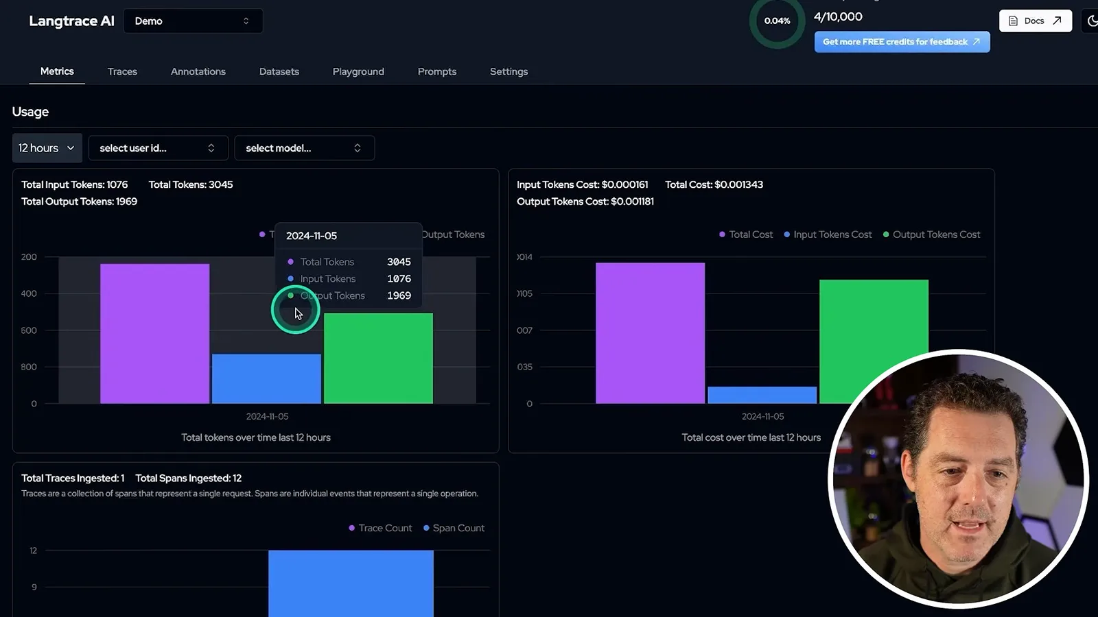 Token usage and estimated costs