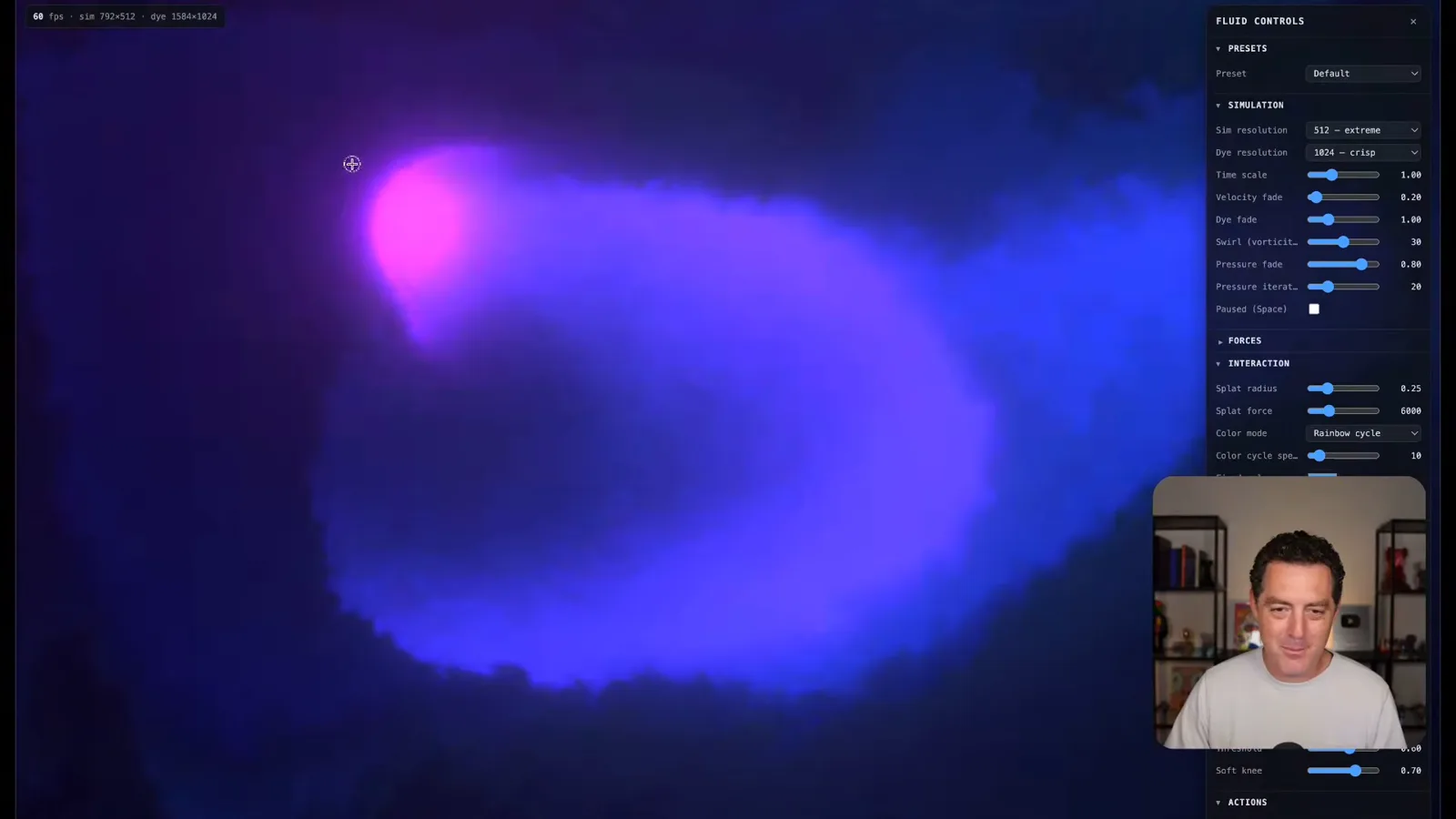 Interactive fluid simulation