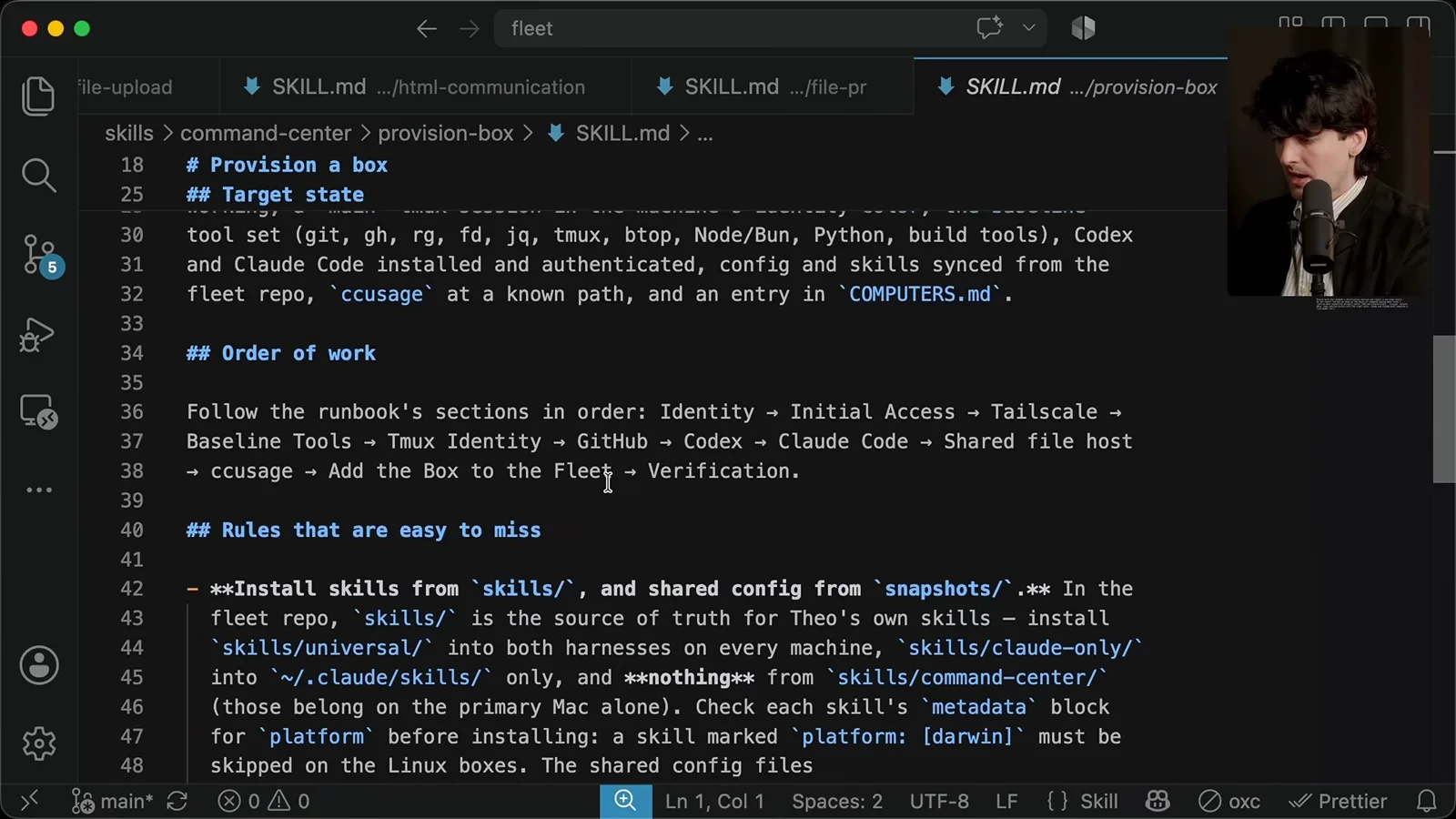Machine provisioning skill