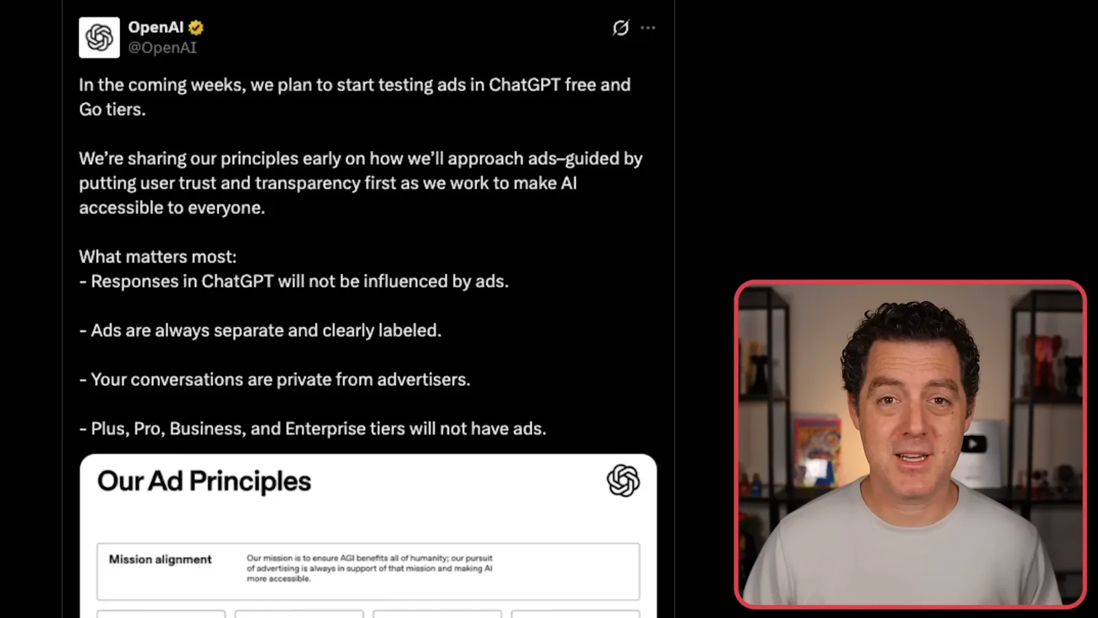 OpenAI advertising commitments