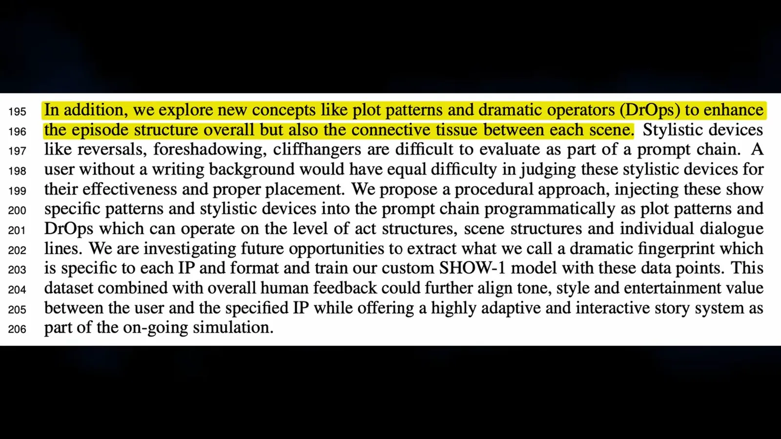 Plot patterns and dramatic operators