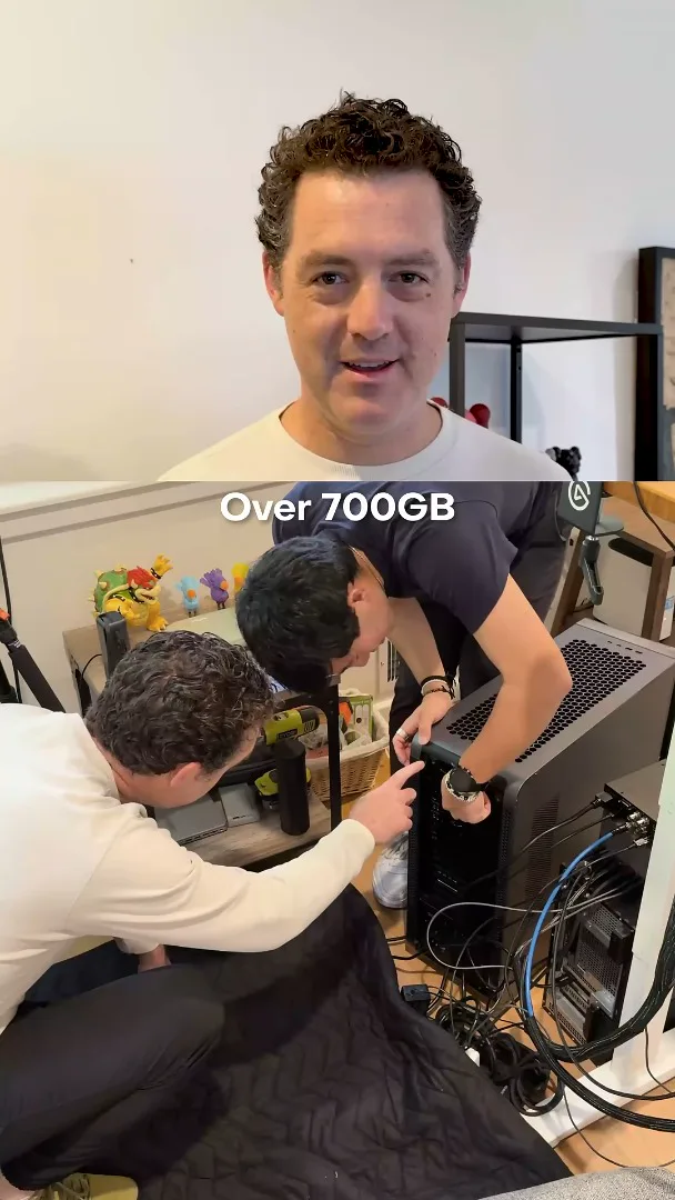 The GB300 workstation in Berman’s office