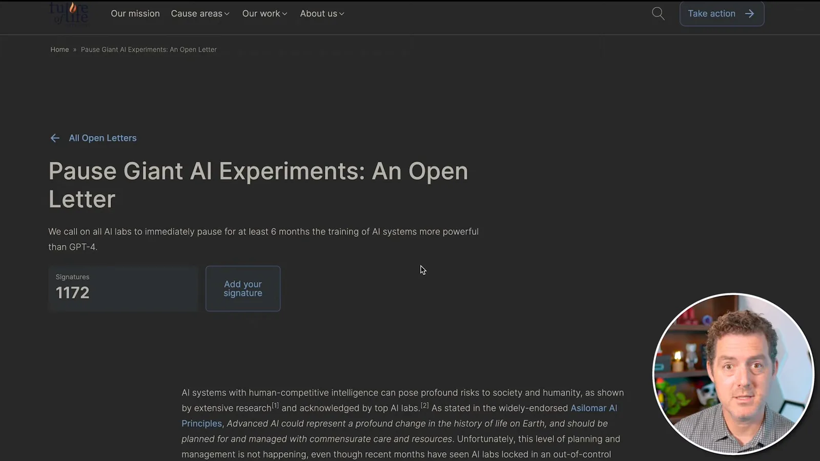 The open letter and its proposed pause