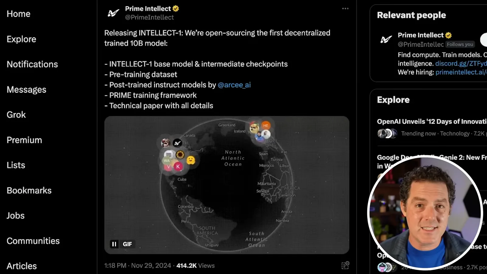 INTELLECT-1 distributed training release