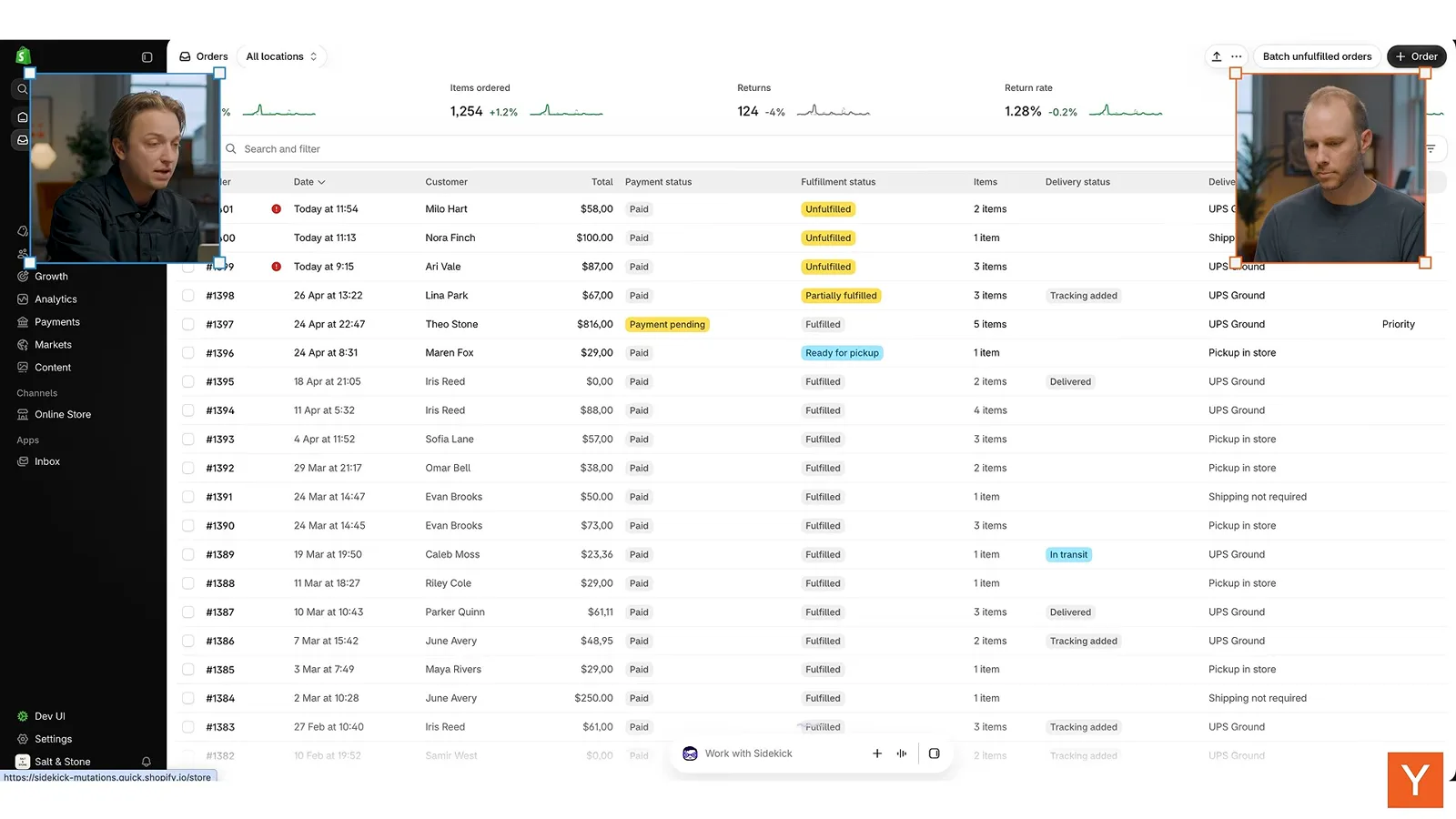 Shopify admin prototype