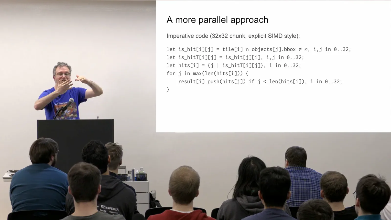 Parallel intersection-mask transpose