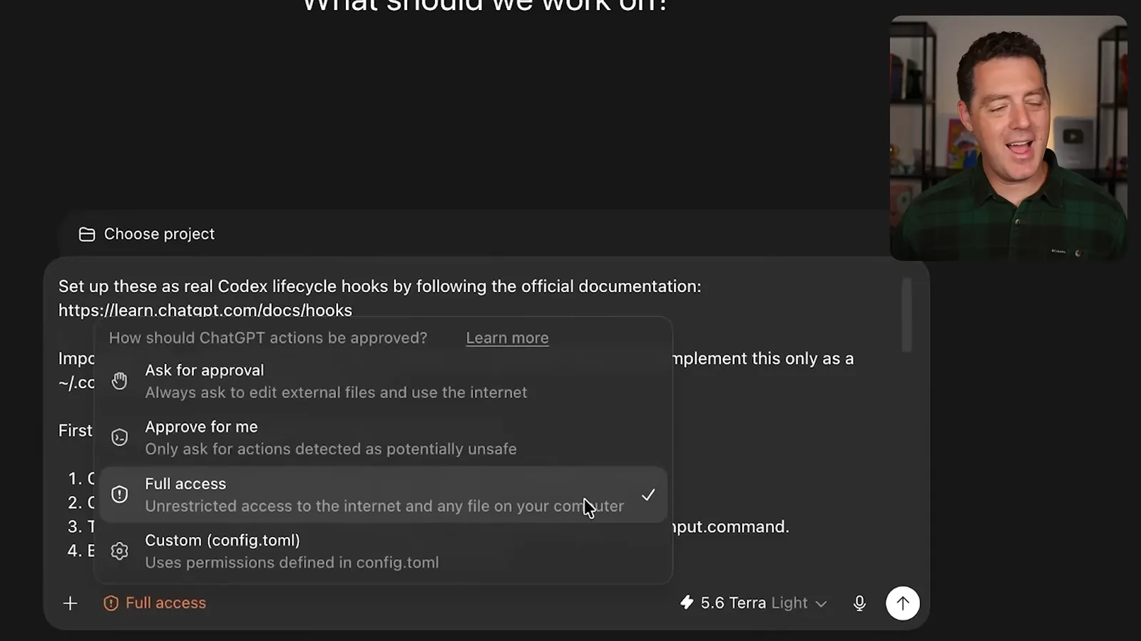Codex approval choices