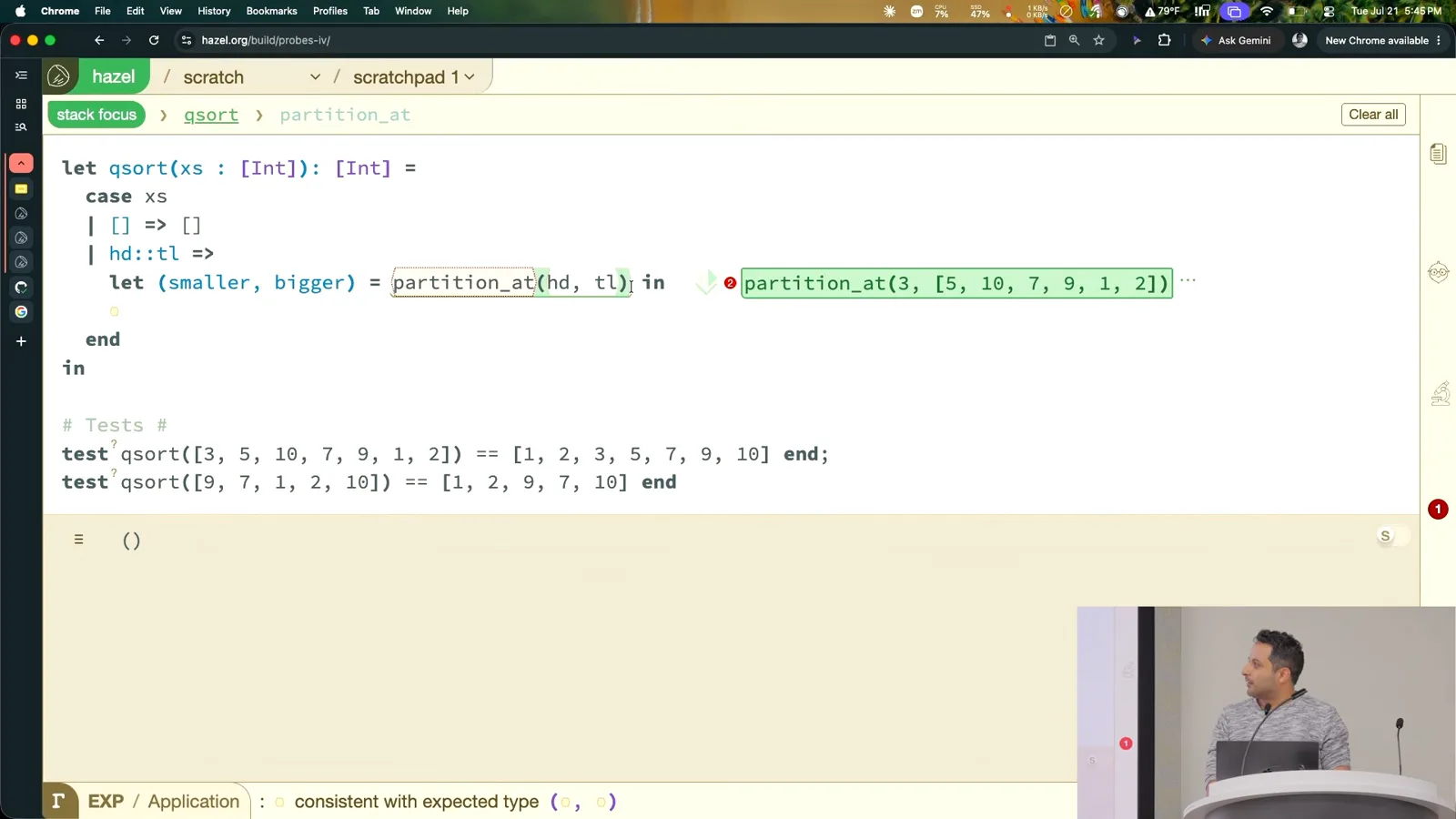 Probing an incomplete computation