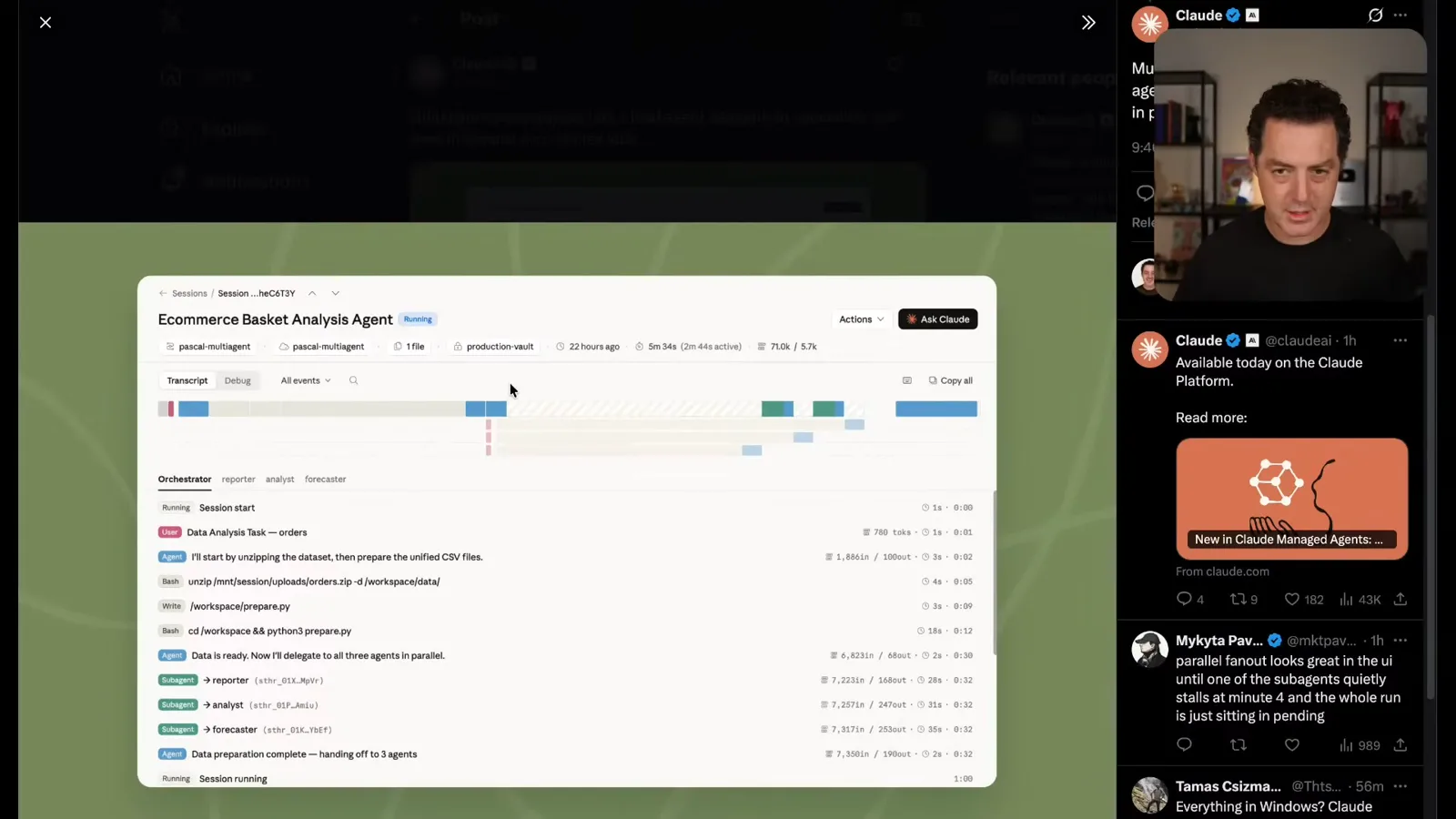 Managed-agent orchestration