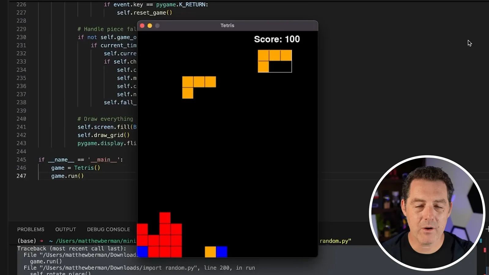Revised Tetris game