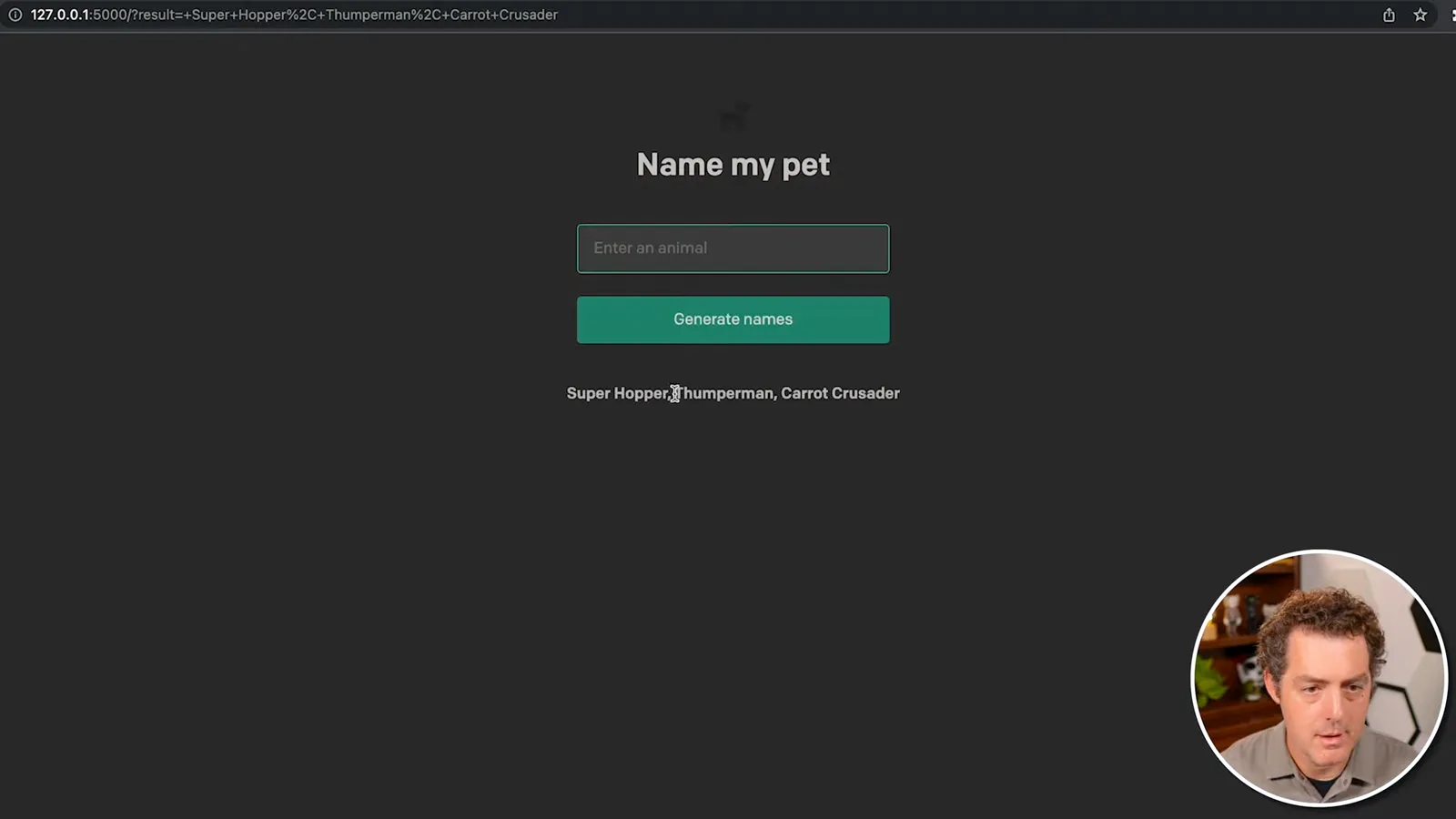 The local pet-naming app