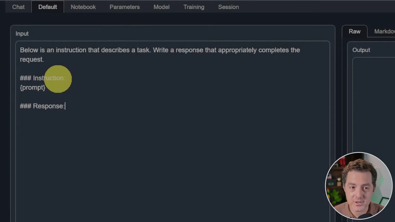 Instruction prompt template